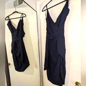 Navy blue wrap dress